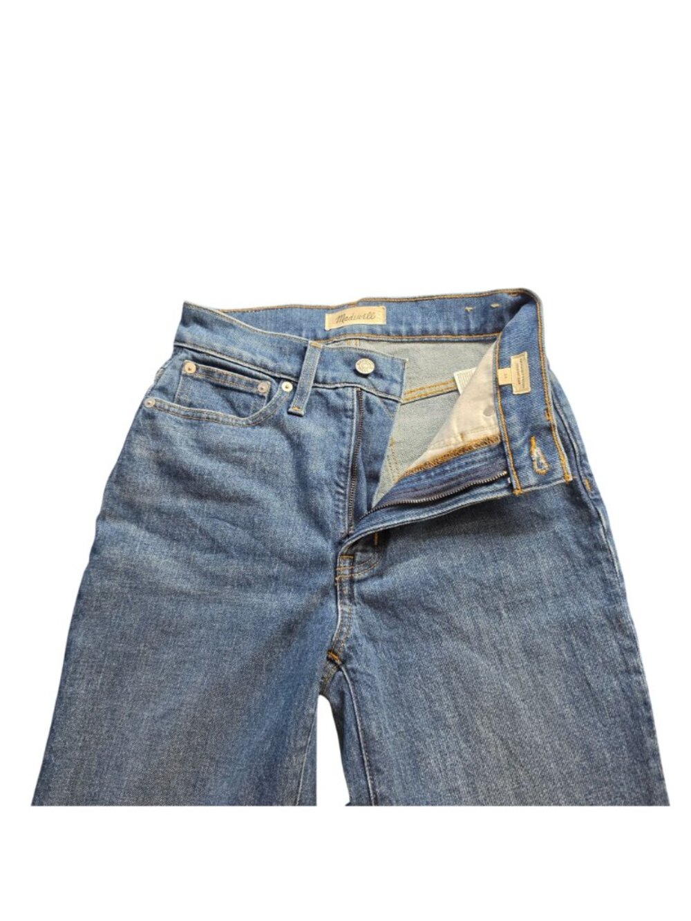 Madewell Vintage Straight Leg Jeans Medium Wash Size 24 Stretch Denim - Picture 4 of 10